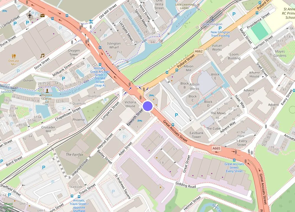 Map: Leonardo Hotel Manchester Piccadilly